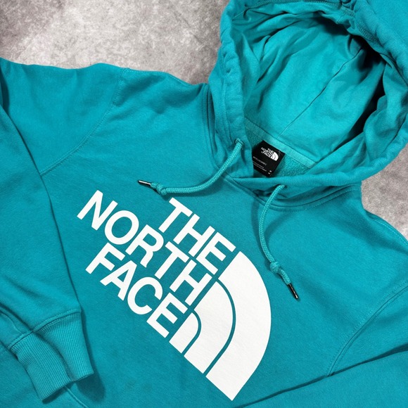 The North Face Other - The North Face Mens Half Dome Pullover Hoodie Teal Blue Big Logo Sweatshirt M